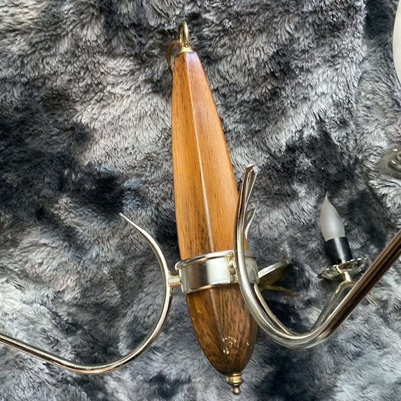 Vintage Chandelier Mid
Century Modern Wood Glass - Picture 7 of 16